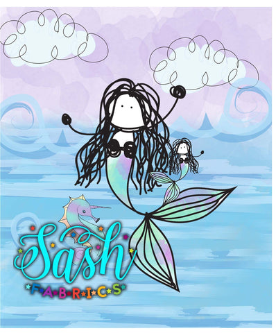 ADULT Doodle Mermaid Panel